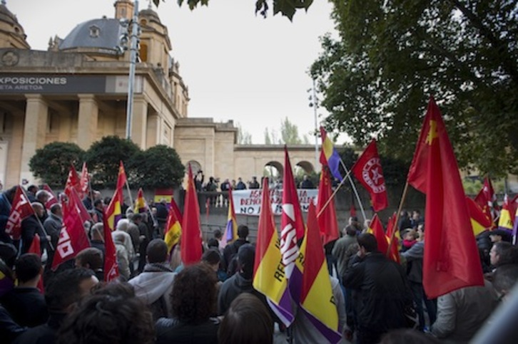 Imagen de la manifestación contra el fascismo celebrada en octubre en Iruñea. (Iñigo URIZ/ARGAZKI PRESS)