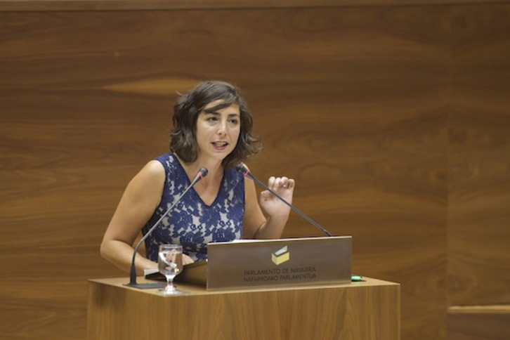 Laura Pérez, en una intervención en el Parlamento navarro. (Idoia ZABALETA/ARGAZKI PRESS)