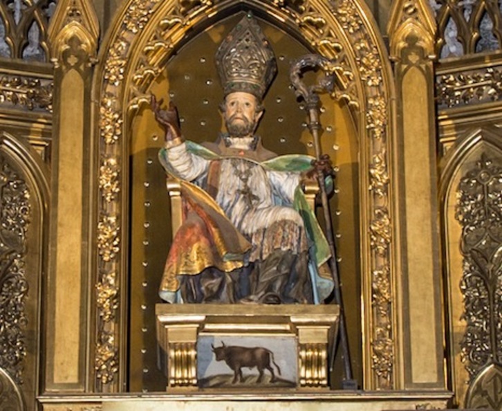 San Saturnino, patró de Iruñea que perdió la vida siendo arrastrado por un toro por no querer adorar a los dioses romanos.