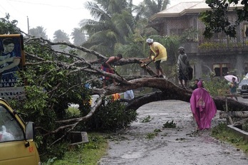 Imagen de los desperfectos que ha causado el tifón a su paso por Filipinas. (AFP)