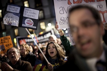 Protesta ciudadana a favor de la inmersión lingüística el pasado diciembre en Barcelona. (Albert GARCIA)