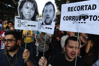 Protesta contra la corrupción del PP en julio pasado en Madrid. (Dominique FAGET/AFP)