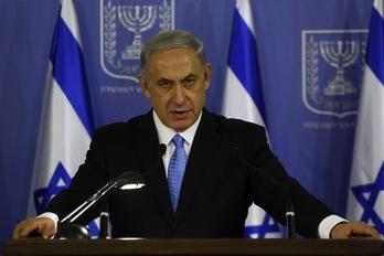 Benjamín Netanyahu, en una reciente comparecencia. (Gali TIBBON / AFP)