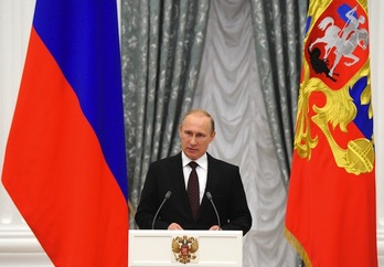 Vladimir Putin, durante una reciente comparecencia. (Mikhail KLIMENTYEV / AFP) 