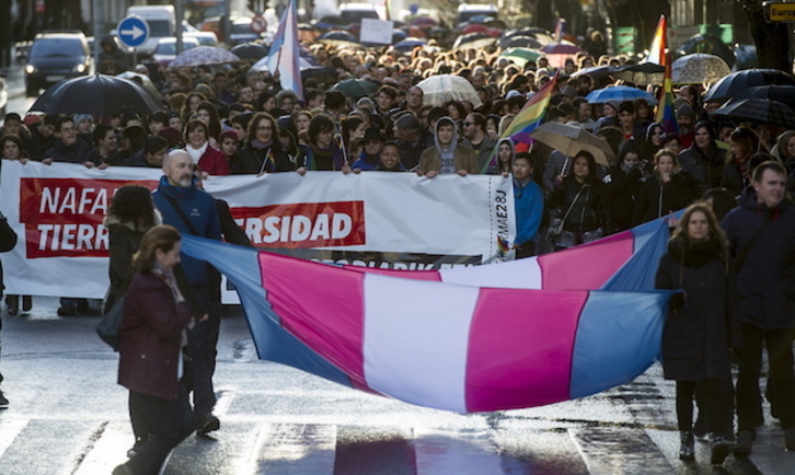 La marcha contra la transfobia, por las calles de Iruñea. (Jagoba MANTEROLA / ARGAZKI PRESS)