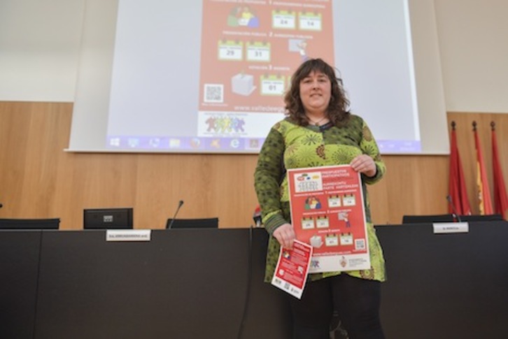 La concejala de Participación Ciudadana, Amaia Etxarte, ha presentado los presupuestos participativos de Eguesibar. (Idoia ZABALETA/ARGAZKI PRESS)