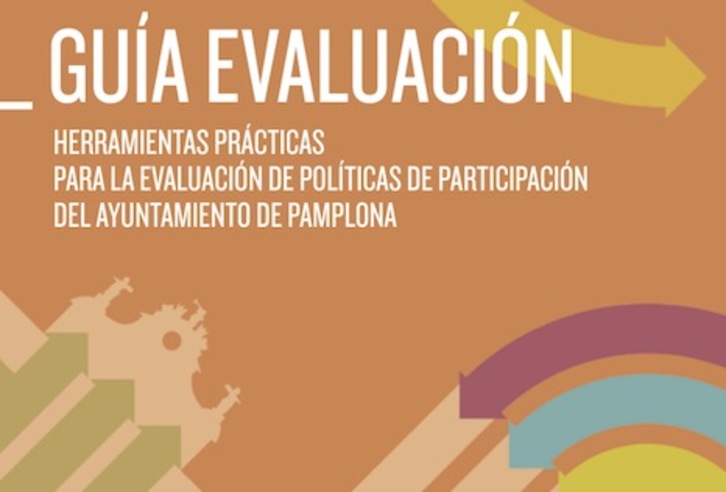 Portada de la  guía de herramientas y recursos para evaluar procesos participativos de Iruñea.
