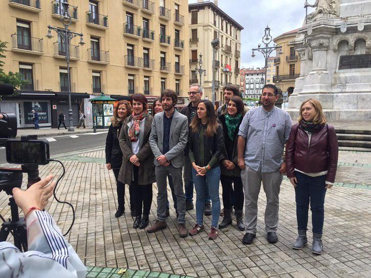Acto de los candidatos de Podemos-Ahal Dugu hoy en Iruñea. (PODEMOS PAMPLONA)