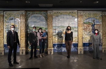 Presentación del mural de Zuloaga instalado en Itsasmuseum. (Marisol RAMIREZ/FOKU)